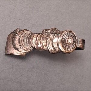 Jet Turbine Engine Tie Clip Vintage Robbins Attleboro